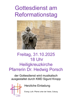 Plakat zum Gottesdienst zum Reformationstag