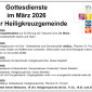 Gottesdienste im M&auml;rz 2026