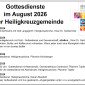 Gottesdienste im August