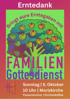 Flyer zum Erntedankfest in der Morizkirche