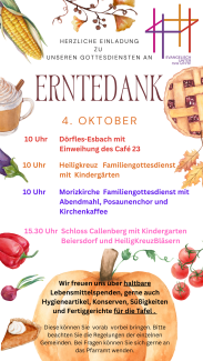 Plakat zum Erntedankfest