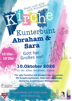 Plakat zur Kirche Kunterbunt
